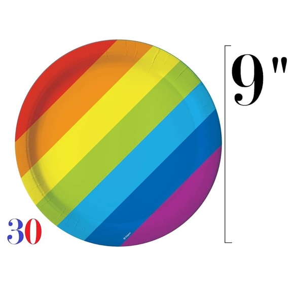 *NWT*Rainbow party supplies, plates, cups, table cloths. Serves 30 people🏳️‍🌈 - Picture 5 of 9